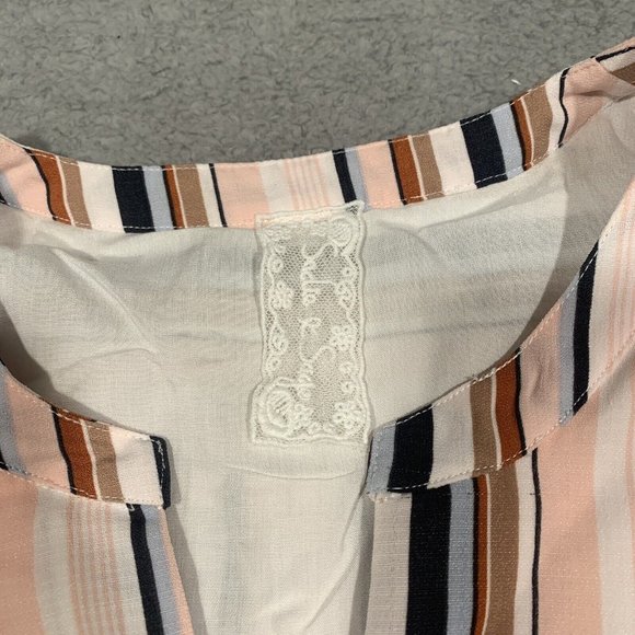 Sadie and Sage Striped Dress Tunic style Ruffle Long Sleeve Medium M - Picture 3 of 10